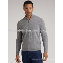 MEN'S CASHMERE HALF ZIP COLLAR PULLOVER